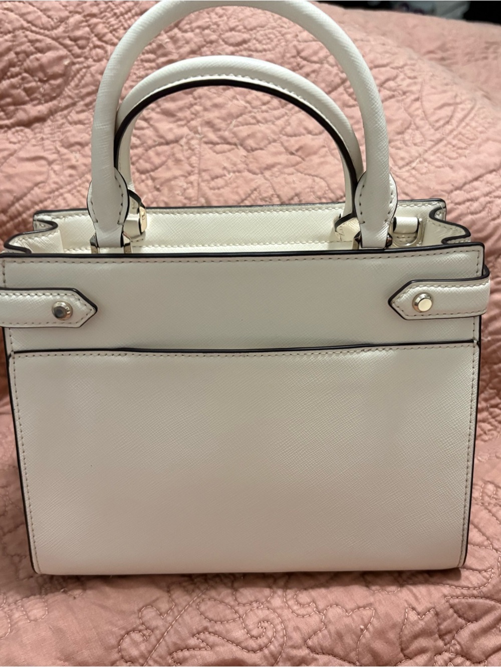 kate spade Cream Leather Top-Handle Satchel with Pearl Charm - Picture 3 of 10